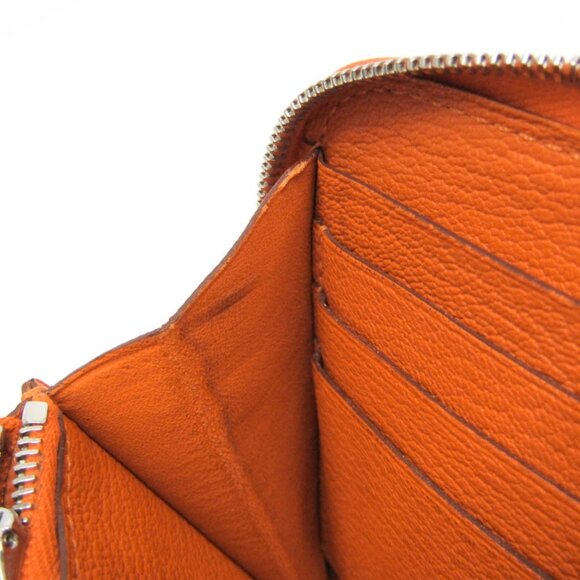 HERMES Orange Leather Wallet - Picture 14 of 16